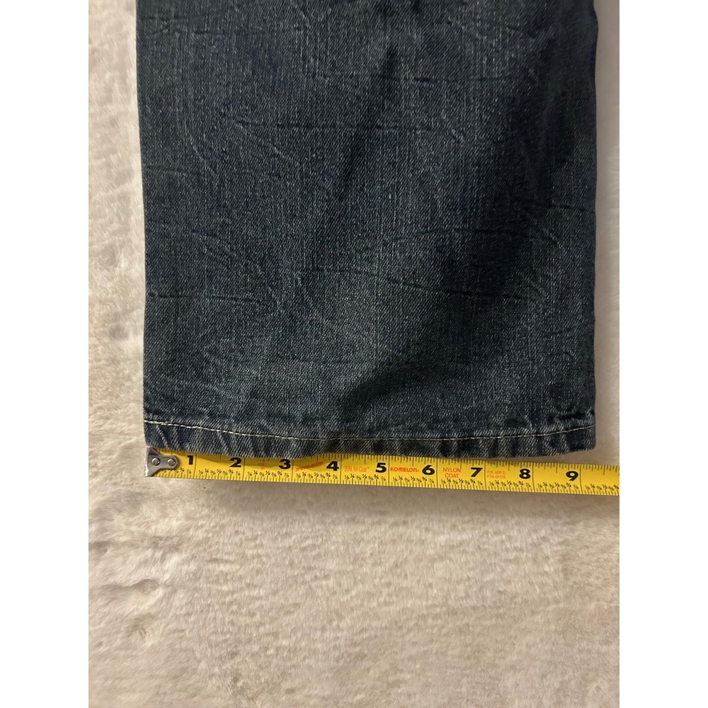Phat Classics Mens Dark Wash Relaxed Straight Leg Jeans 40x34 Vintage Y2K Style - Picture 8 of 10